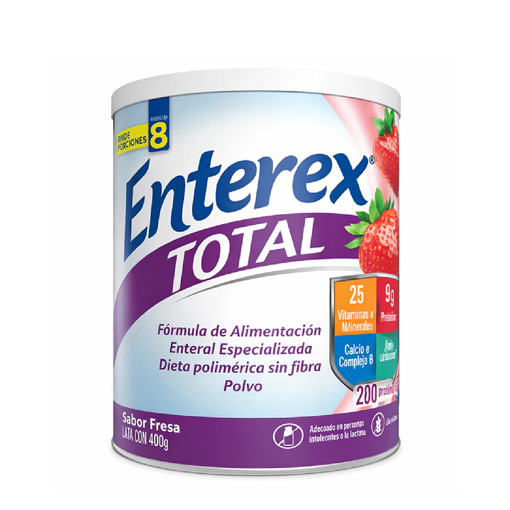 Enterex Total Polvo Rinde 8 Porciones Sabor Fresa 400g Pack x6 2