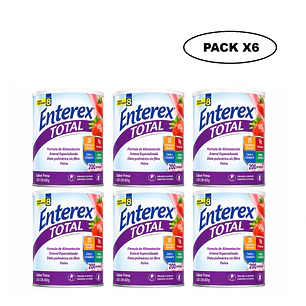 Enterex Total Polvo Rinde 8 Porciones Sabor Fresa 400g Pack x6