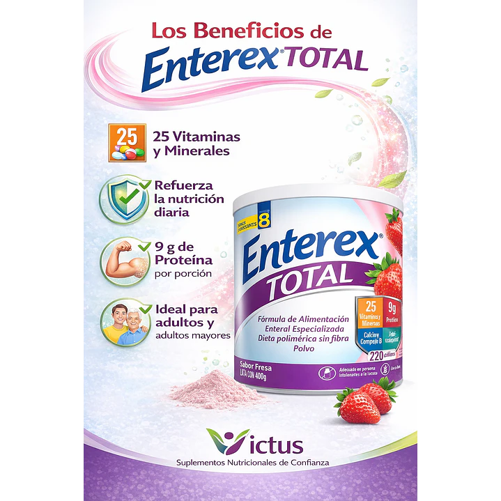 Enterex Total Polvo Rinde 8 Porciones Sabor Fresa 400g Caja x12 5