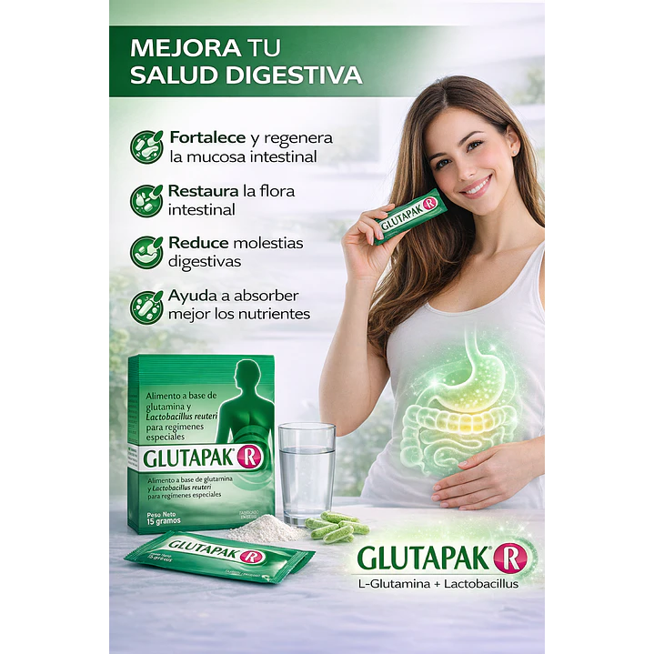Glutapak R L-glutamina Y Lactobacillus Flora Intestinal 15G Pack x6  4