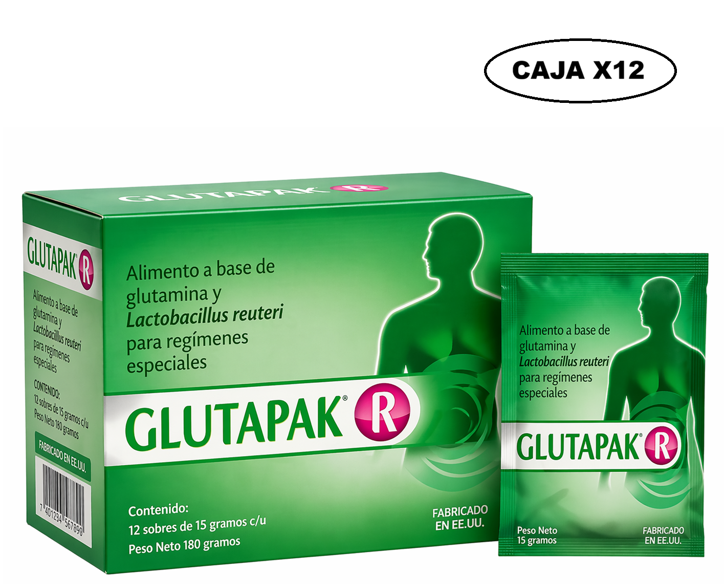 Glutapak R L-glutamina Y Lactobacillus Flora Intestinal 15G Caja x12