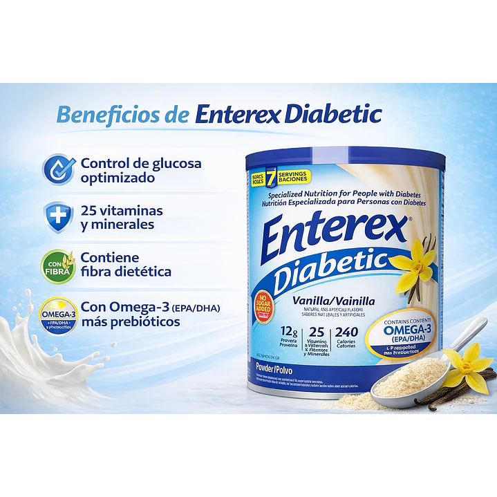 Enterex Diabetic Vainilla Polvo 400g Pack x6 4