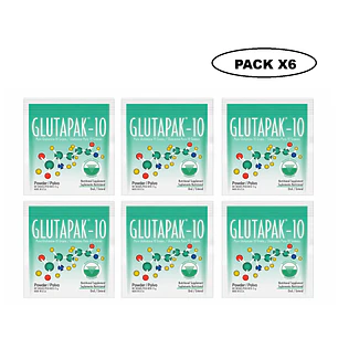 Glutapak - 10 Glutamina Pura Sobre 15g Pack x6
