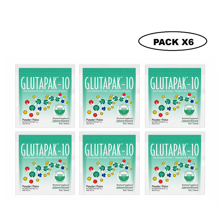 Glutapak - 10 Glutamina Pura Sobre 15g Pack x6 1