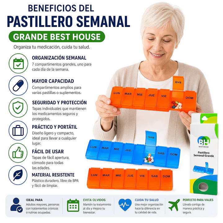 Pastillero Semanal Grande Best House 7 Días 4