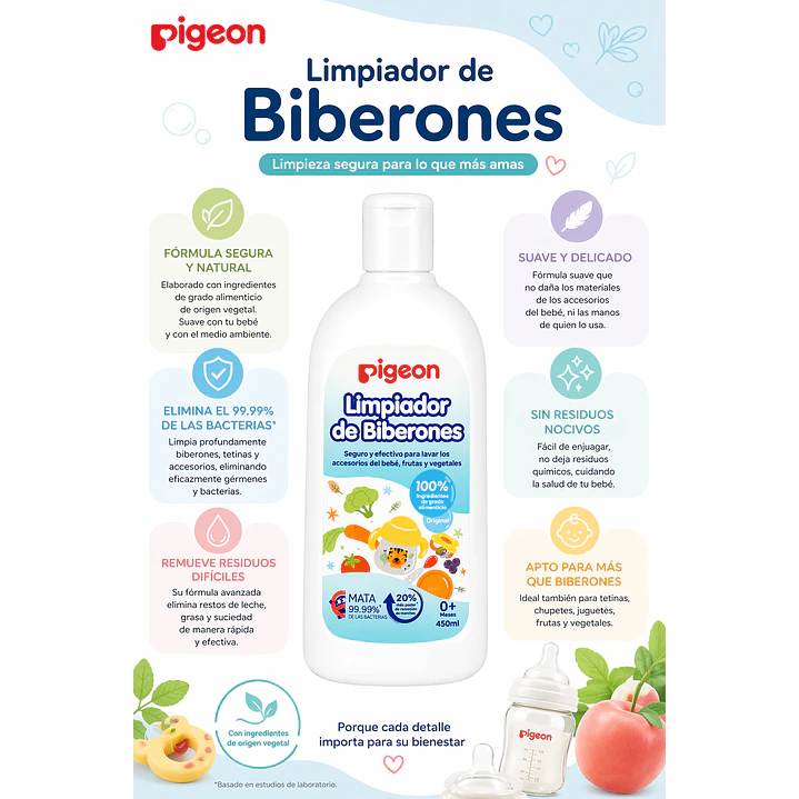 Limpiador de Biberones Pigeon 200 ml  3