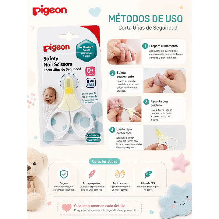 Tijera Para Uñas De Bebé Pigeon Color Blanco +0M 4