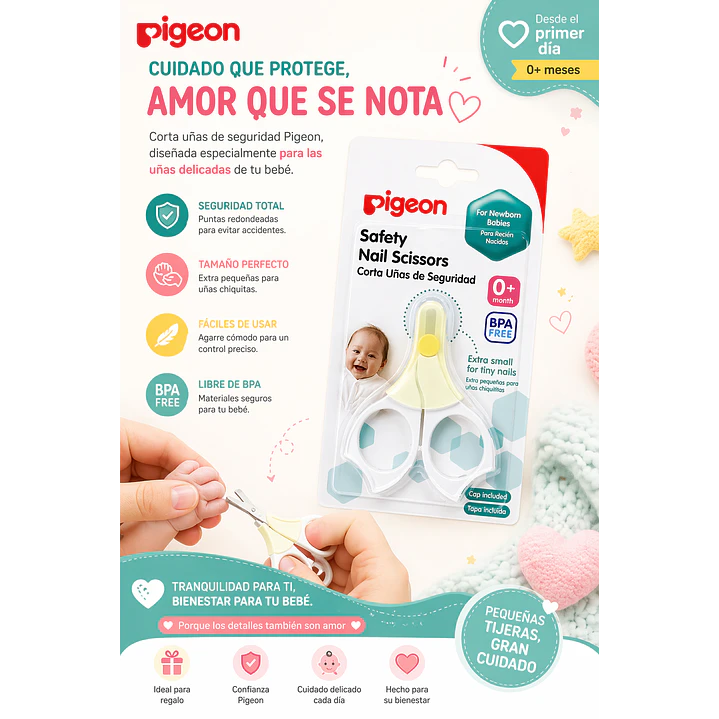 Tijera Para Uñas De Bebé Pigeon Color Blanco +0M 5