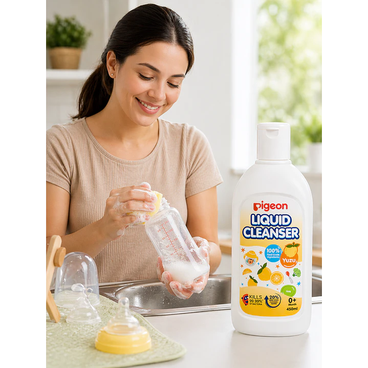 Limpiador De Mamaderas Pigeon Yuzu Color Blanco 450ml 4