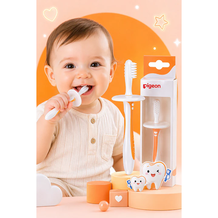 Cepillo Dental Aprendizaje Paso 2 Pigeon Color Naranja 4