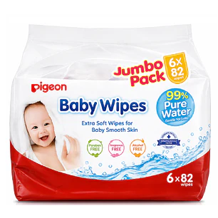 Toallitas Humedas Baby Wipes Pigeon 99% Agua 82u Pack X6