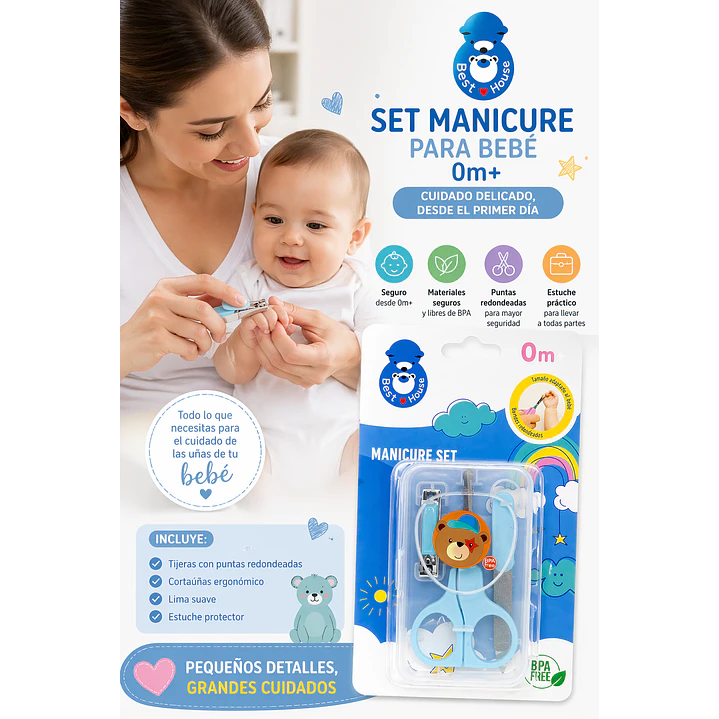 Set Manicure Bebé Best House Celeste 0m+ 3