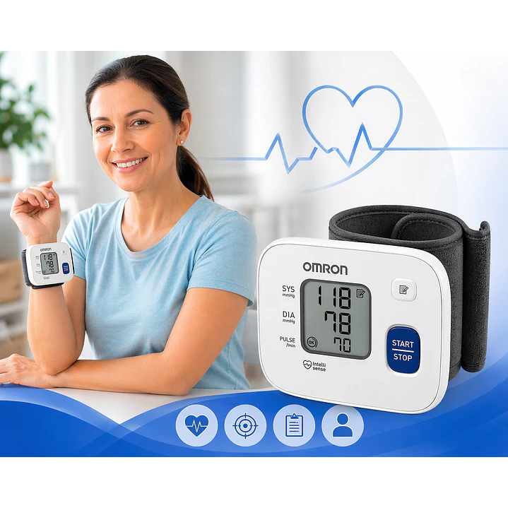 Tensiometro De Muñeca Omron Hem-6161-e Color Blanco 5