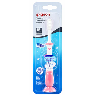 Cepillo De Dientes Etapa 4 Pigeon 18 Meses Color Rosa