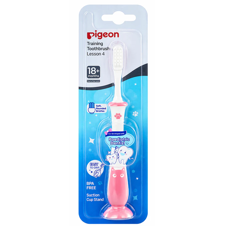 Cepillo De Dientes Etapa 4 Pigeon 18 Meses Color Rosa 1