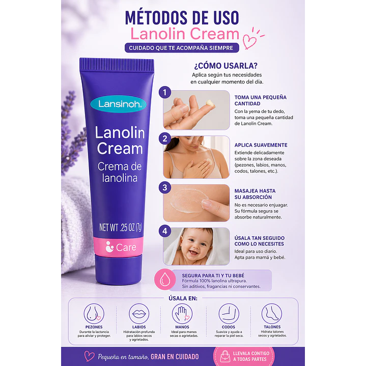 Crema Para Pezones Y Piel De Lanolina Lansinoh  7gr  5