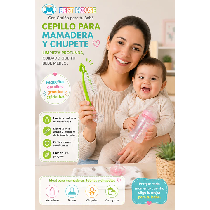 Cepillo Limpia Mamadera Y Chupete 4