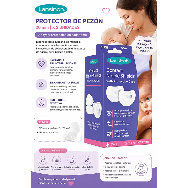 Protector de Pezón Lansinoh 20 mm x2  3