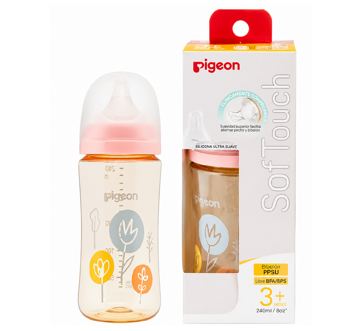 Mamadera PPSU "Forest" 240 ml SofTouch Pigeon