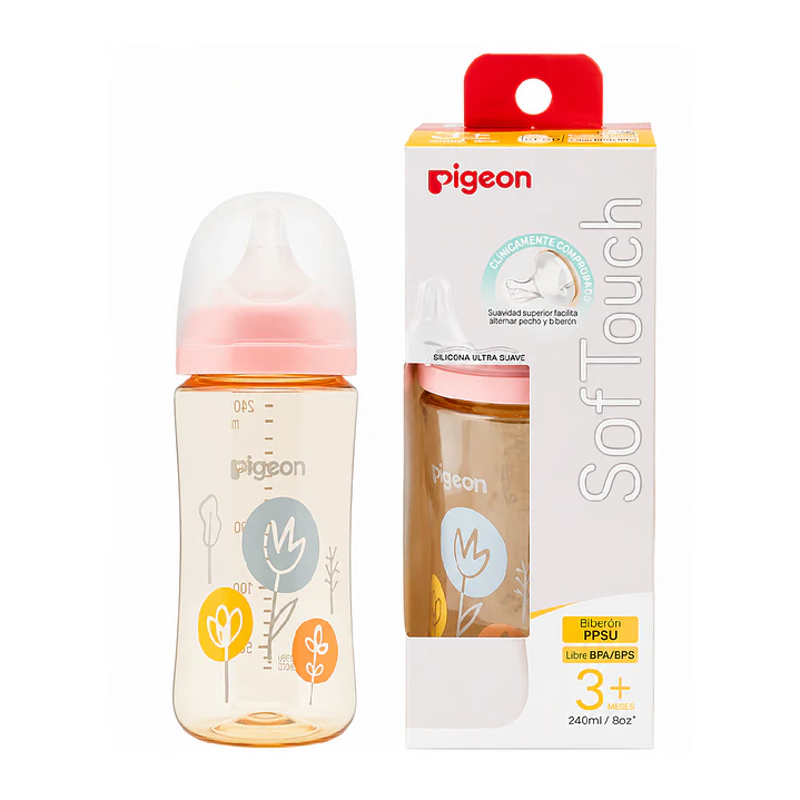 Biberón SofTouch PPSU Pigeon 240 ml Flower 1