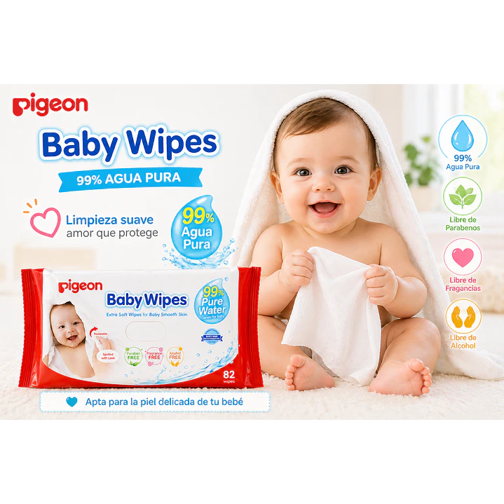 Toallitas Humedas Baby Wipes Pigeon X82u Pack X 12 8