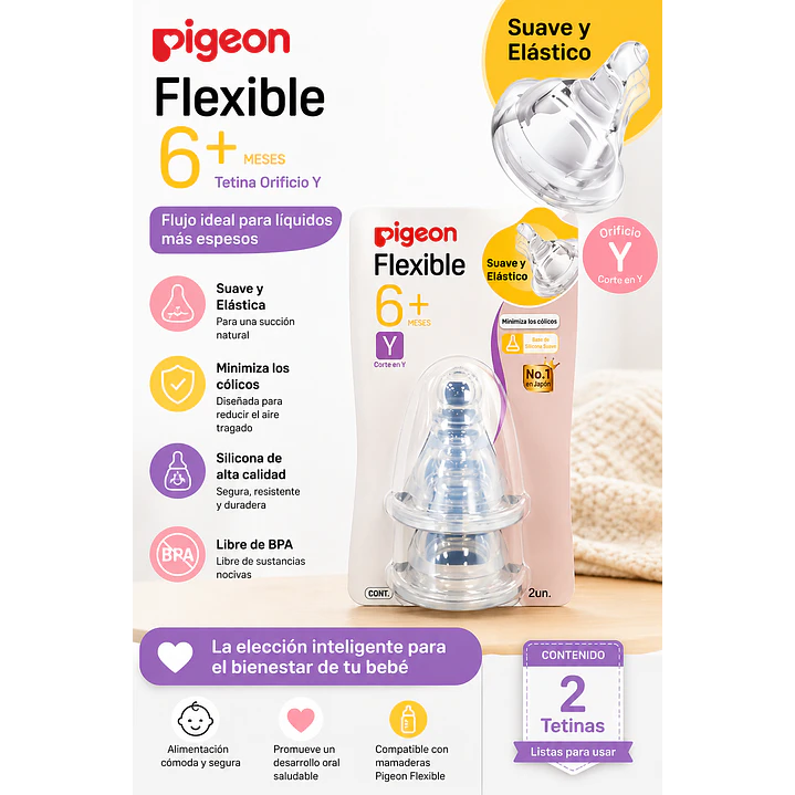Tetinas Pigeon Flexible  +6M 2 Unidades 4