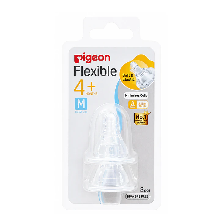 Tetinas Pigeon Flexible M +4M 2 Unidades Anticólicos 2