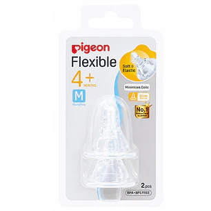 Tetinas Pigeon Flexible M +4M 2 Unidades Anticólicos