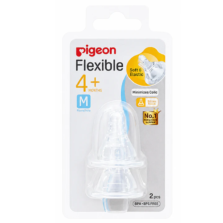 Tetinas Pigeon Flexible M +4M 2 Unidades Anticólicos 1