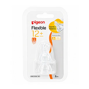 Tetinas Flexible Orificio Pigeon Talla  L +12M  2 Unidades