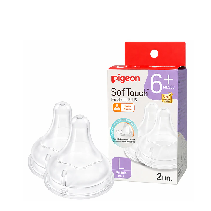 Tetinas Pigeon Softouch M +6M Flujo Y 2 Unidades 1