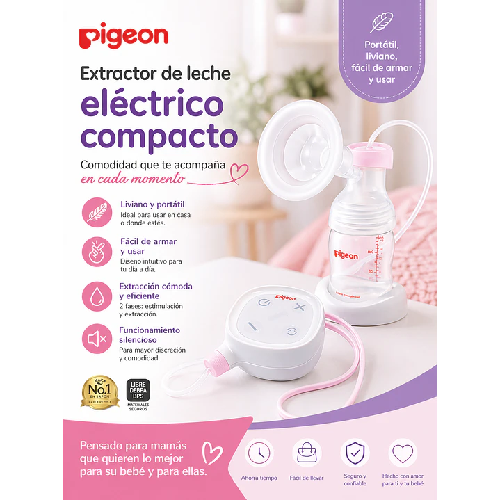 Extractor De Leche Eléctrico Compacto Pigeon 3
