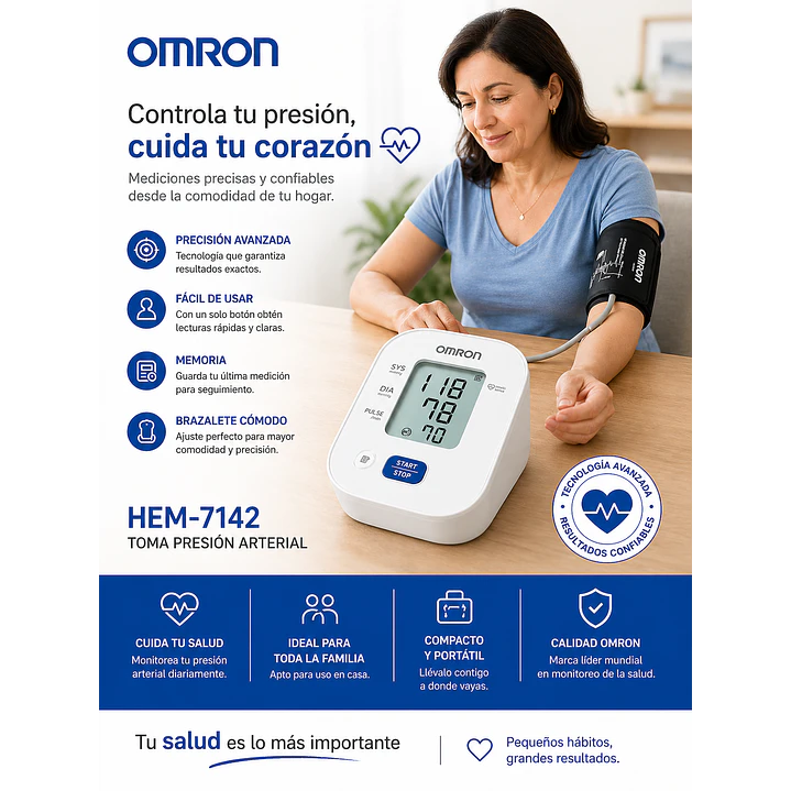Toma Presión Arterial - Hem-7142 - Omron 6