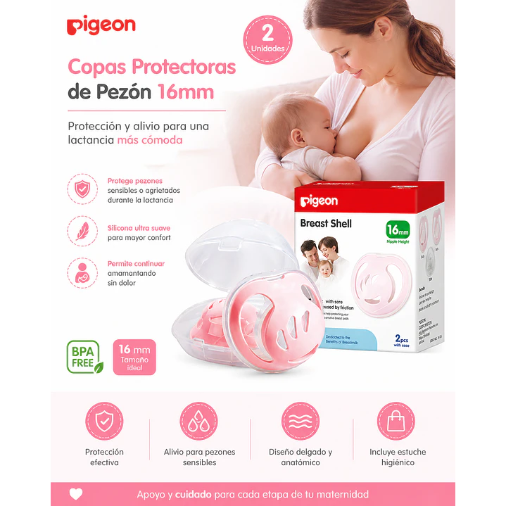 Copas Protectoras De Pezon Pigeon 16mm (2 Unidades) 5