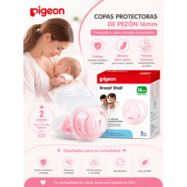 Copas Protectoras De Pezon Pigeon 16mm (2 Unidades) 4