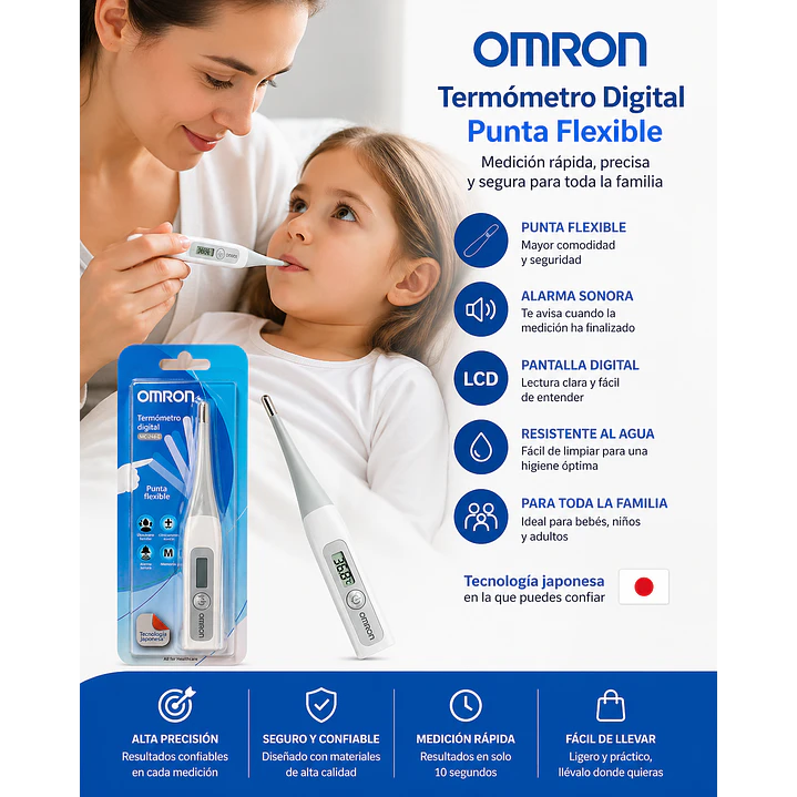 Termómetro Digital Punta Flexible Omron 5