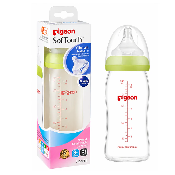 Mamadera Anti-cólicos Softouch Pigeon Vidrio 240ml 1