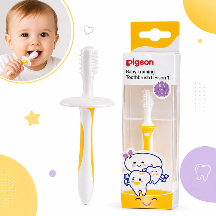 Cepillo Dental Aprendizaje Paso 1 Pigeon Color Amarillo 3
