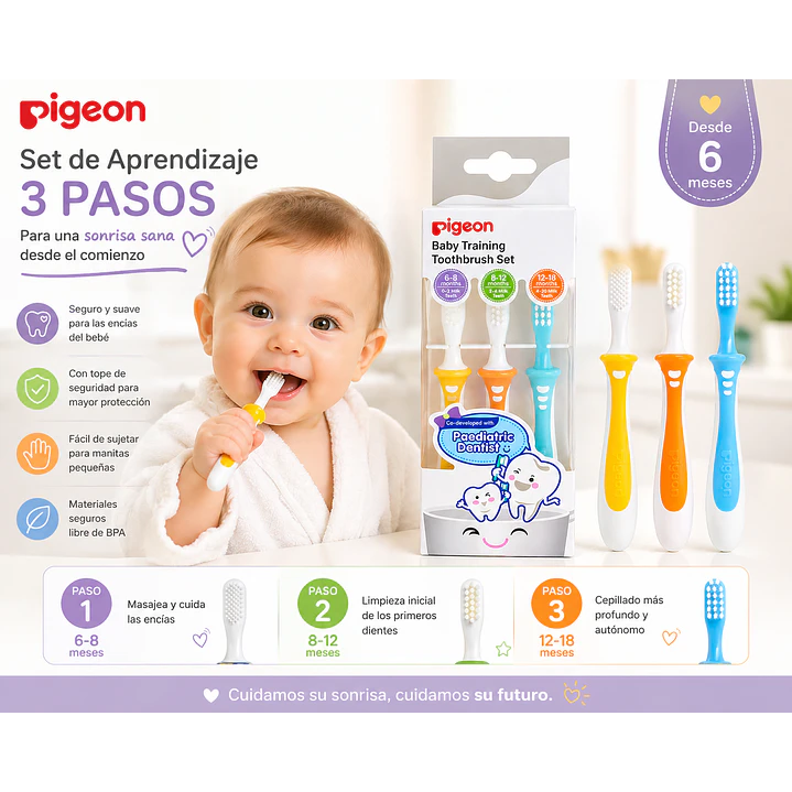 Cepillos Dentales Set De Aprendizaje Pigeon  - 3 Pasos 3