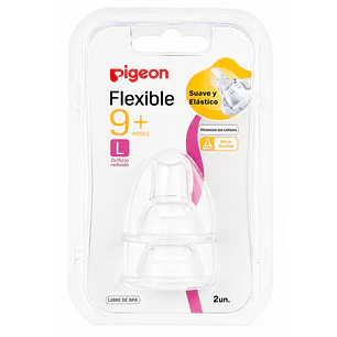 Tetinas Pigeon Flexible Orificio Redondo Talla L +9M  2 Unidades