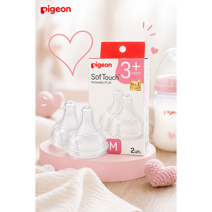 Tetinas Pigeon SofTouch M +3M Flujo Medio 2 Unidades 4