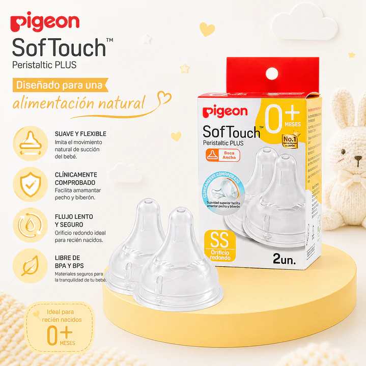 Tetinas Pigeon SofTouch  SS Recién Nacido 2 Unidades 6