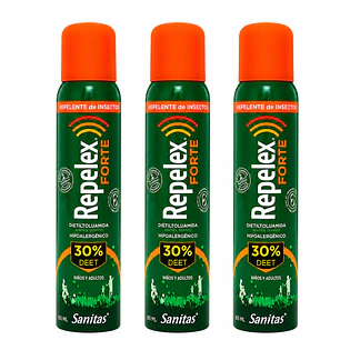 Repelex Forte Repelente De Insectos 30% Deet 165ml Pack x3