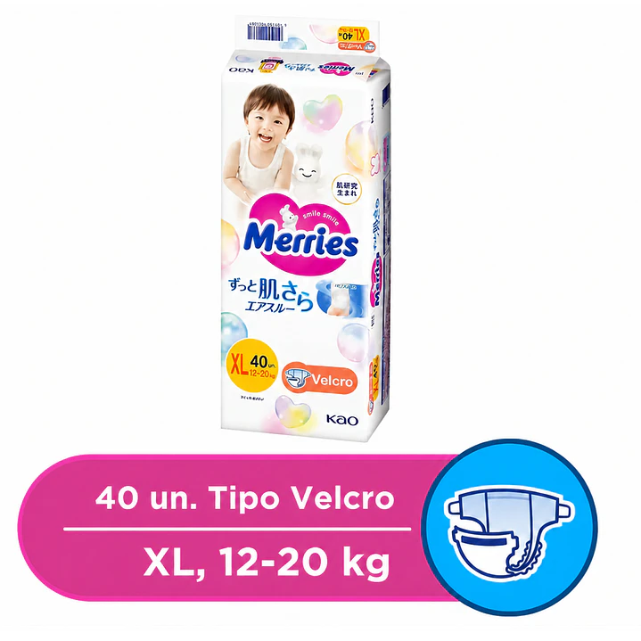 Pañales Merries Con Cierre XL 12-20 Kg X40 Unidades 4