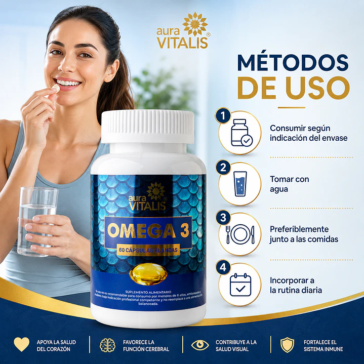 Omega 3 Aura Vitalis 60 Cápsulas Blandas 5