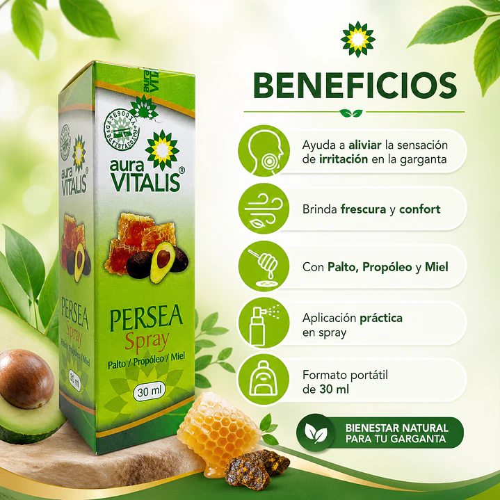 Persea Palto Propoleo Miel Spray 30ml Garganta Irritacion  5
