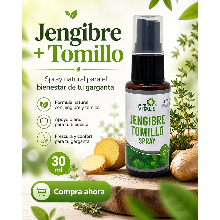 Jengibre Y Tomillo Spray Alivia Tos Y Resfrio 30ml 5