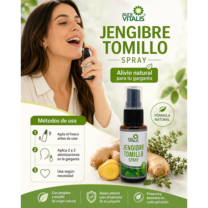 Jengibre Y Tomillo Spray Alivia Tos Y Resfrio 30ml 4