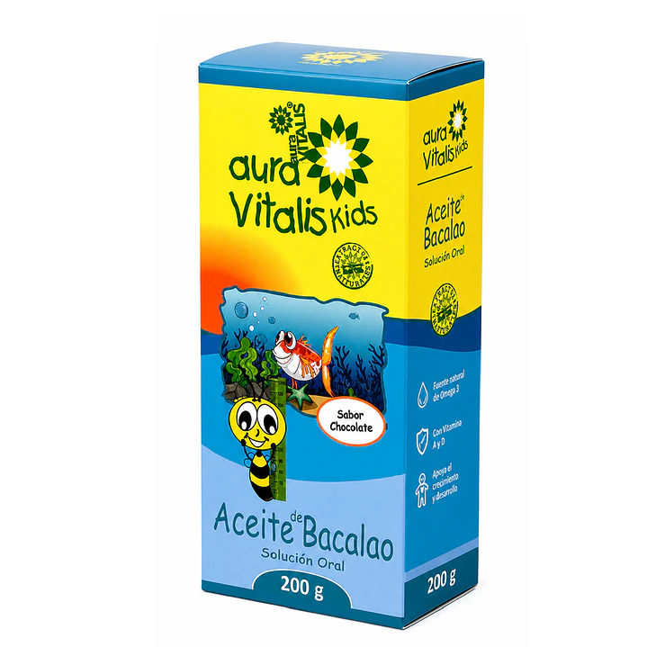 Jarabe Aceite Higado Bacalao Niños Omega 3 Vit A Y D 200g 1