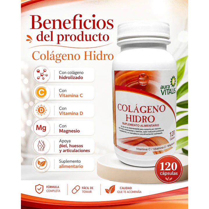 Colageno Hidro Vitamina C D Magnesio X120 Caps 5